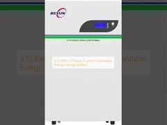 5.12 KWh LFP スマートコントロール 拡張可能なエネルギー貯蔵電池